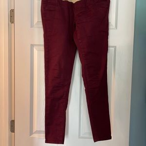 Maroon Full panel waist maternity pants